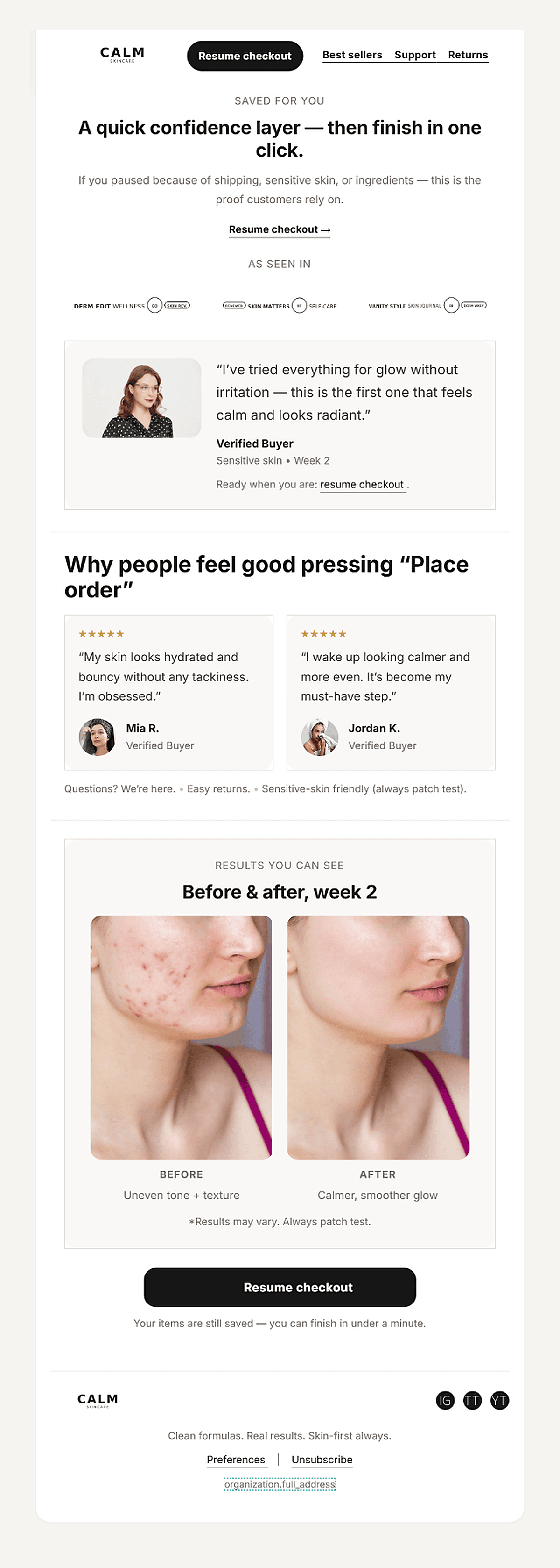 Email and SMS support layer snapshot