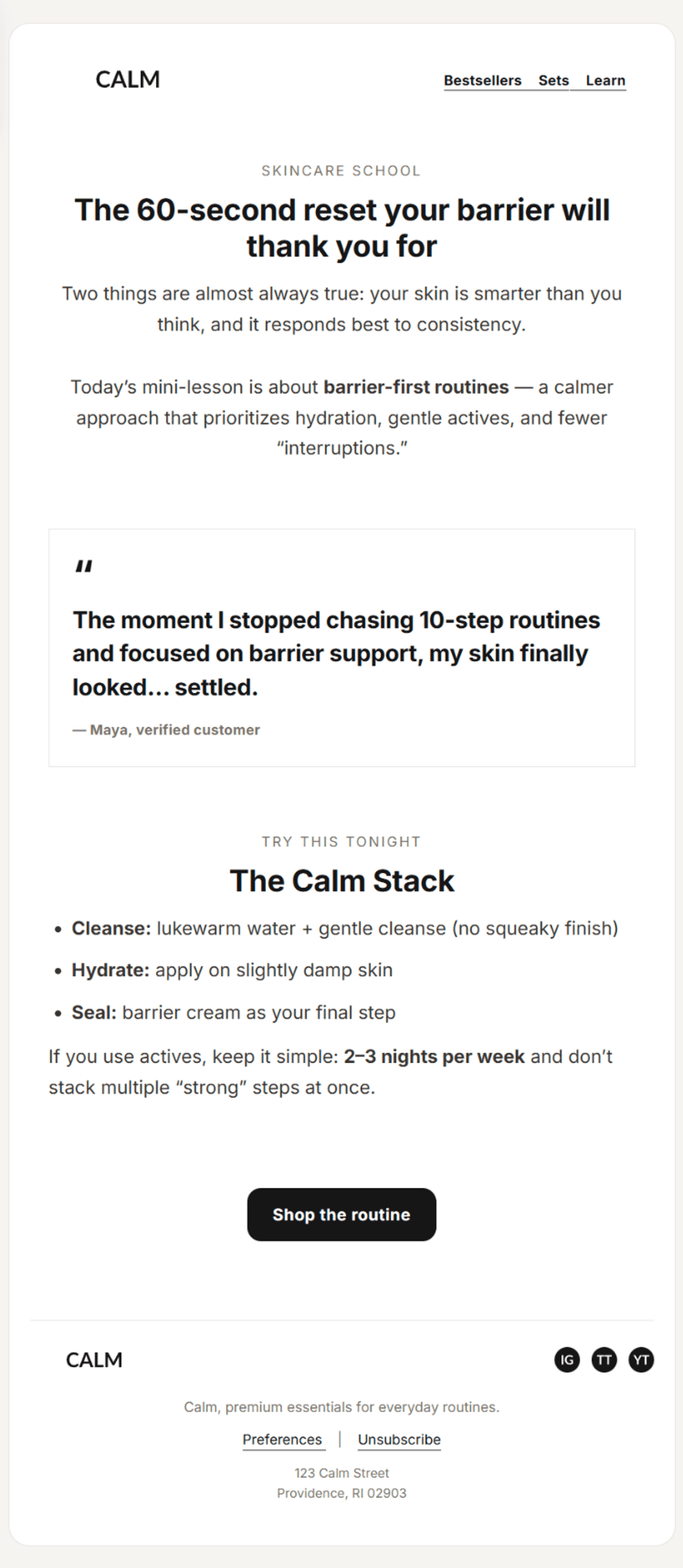 Lifecycle flow creative snapshot